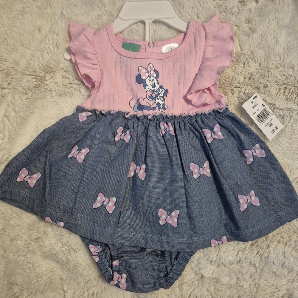 Disney Baby Pink Minnie Mouse Top And Bottom